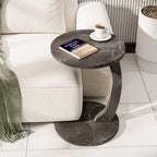 Beistelltisch C-Form Marmor-Schwarz