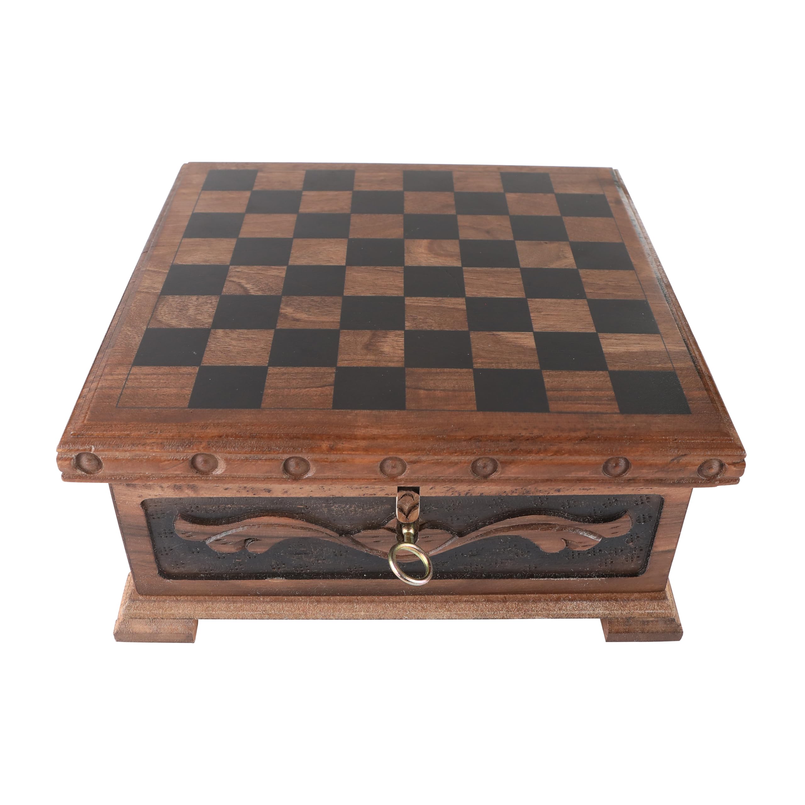 Walnut Treasure Secret Magic Box Handgefertigte einzigartige Schmuckschatulle mit verstecktem Schlüssel (klein)