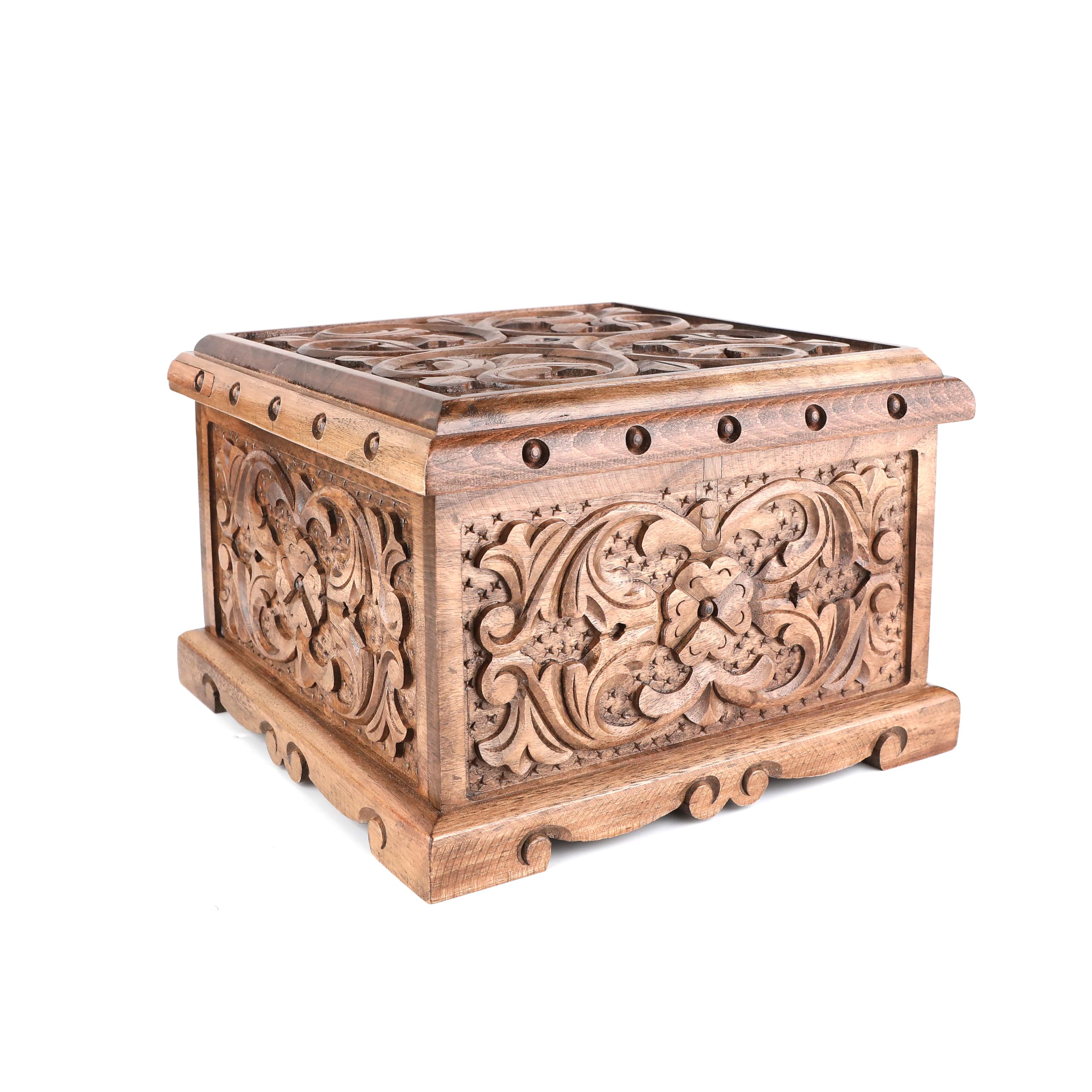 Walnut Treasure Secret Magic Box Handgefertigte einzigartige Schmuckschatulle mit verstecktem Schlüssel (klein)