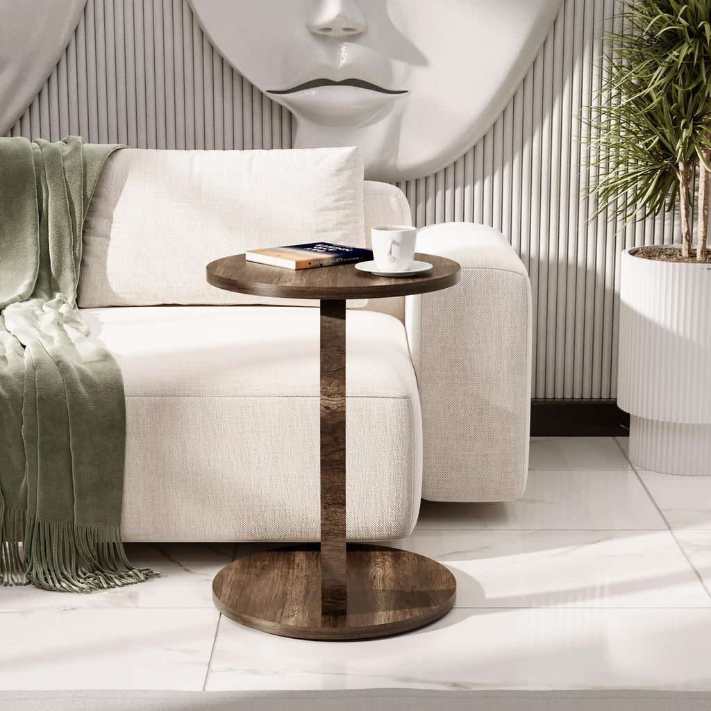 C-Form Rolltisch Walnuss