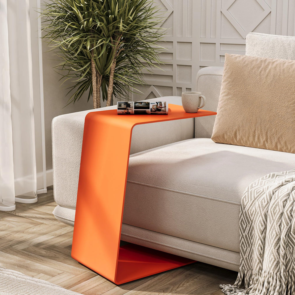 C-Design Beistelltisch aus Metall – Orange, 60 cm