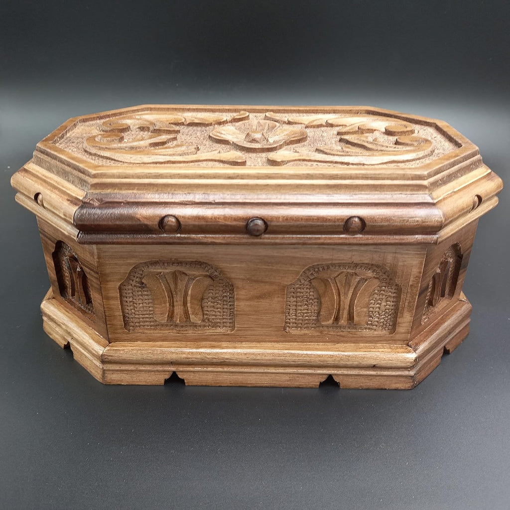 Walnut Treasure Secret Magic Box Handgefertigte einzigartige Schmuckschatulle mit verstecktem Knopf
