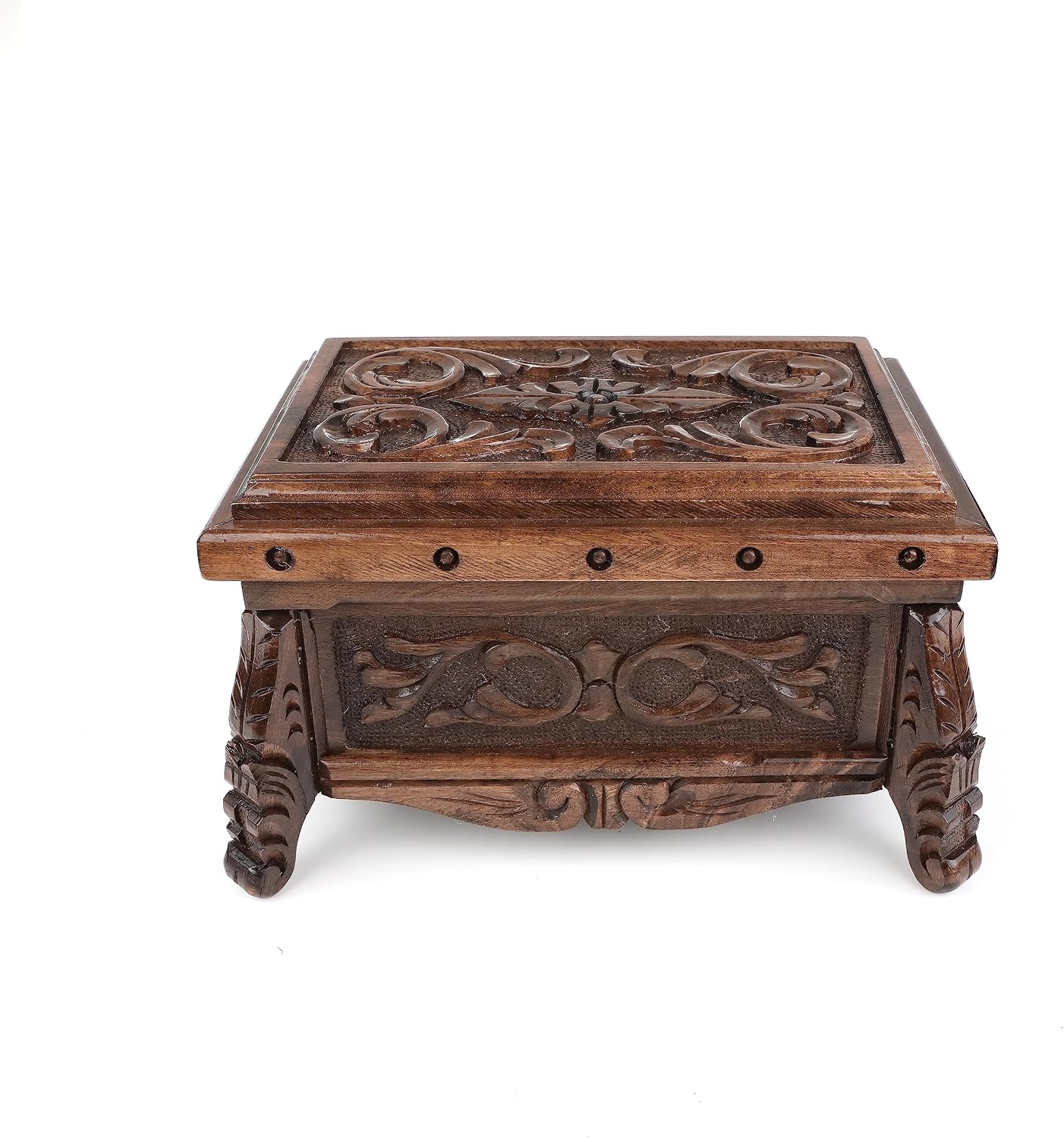 Walnuss Treasure Secret Magic Box handgefertigte einzigartige Schmuckschatulle mit verstecktem Knopf, Größe XXL