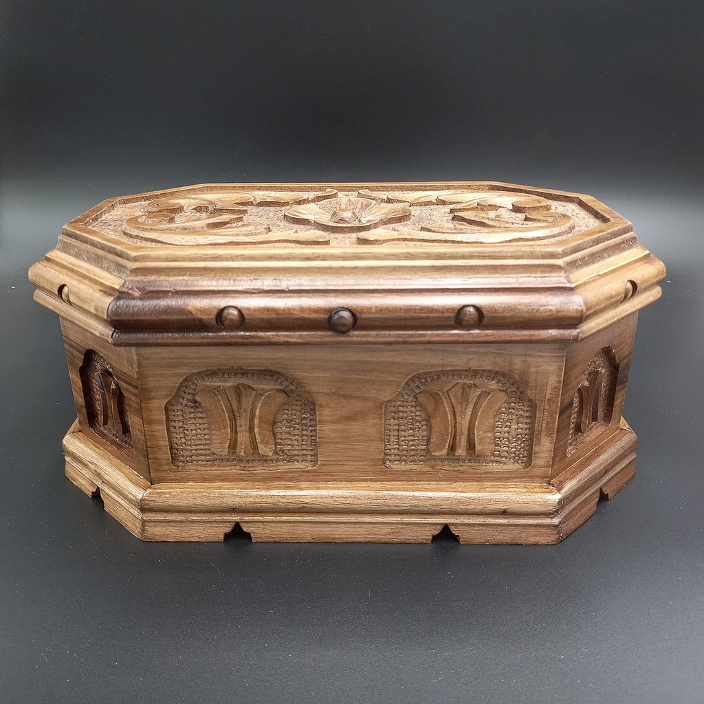 Walnut Treasure Secret Magic Box Handgefertigte einzigartige Schmuckschatulle mit verstecktem Knopf