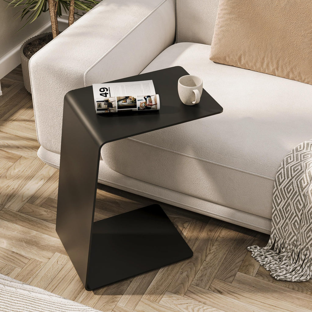 C-Design Beistelltisch aus Metall – Schwarz, 60 cm