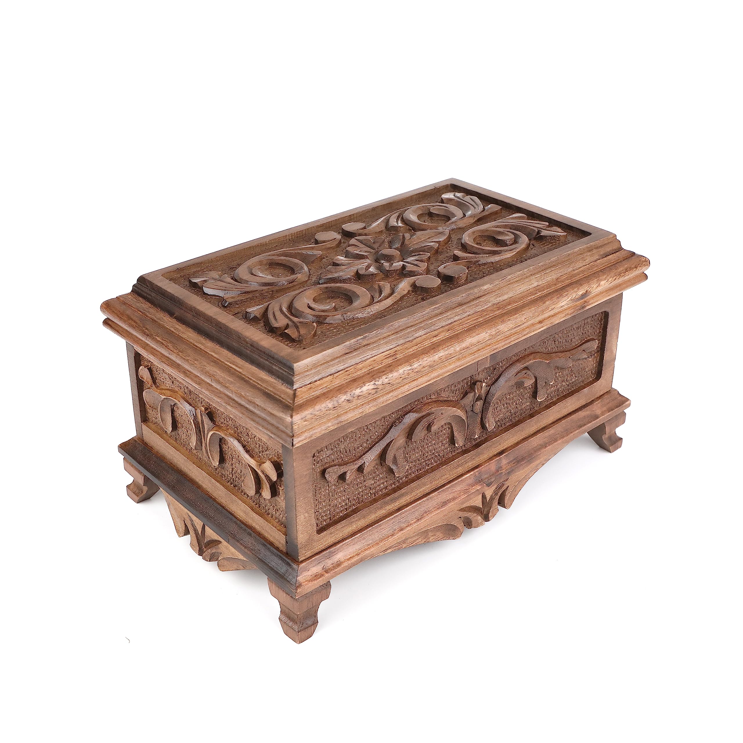 Walnut Treasure Secret Magic Box Handgefertigte einzigartige Schmuckschatulle mit verstecktem Schlüssel (klein)