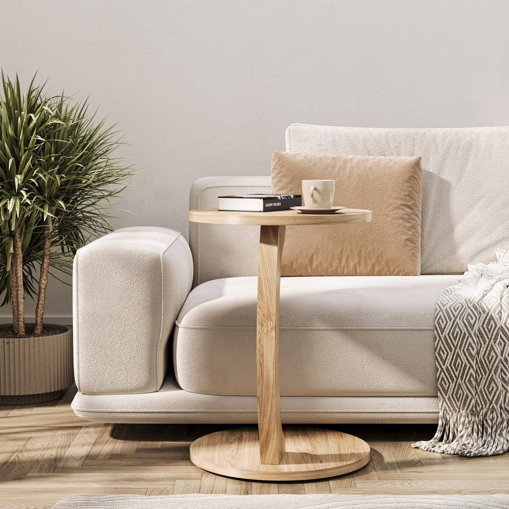 Beistelltisch C-Form Nussbaum-Optik