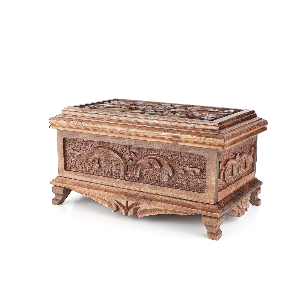 Walnut Treasure Secret Magic Box Handgefertigte einzigartige Schmuckschatulle mit verstecktem Schlüssel (klein)