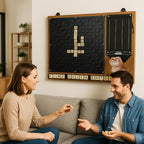 Scrabble Wandspiel mit Punktetafel – Metall, magnetische Holzbuchstaben, in zwei Größen