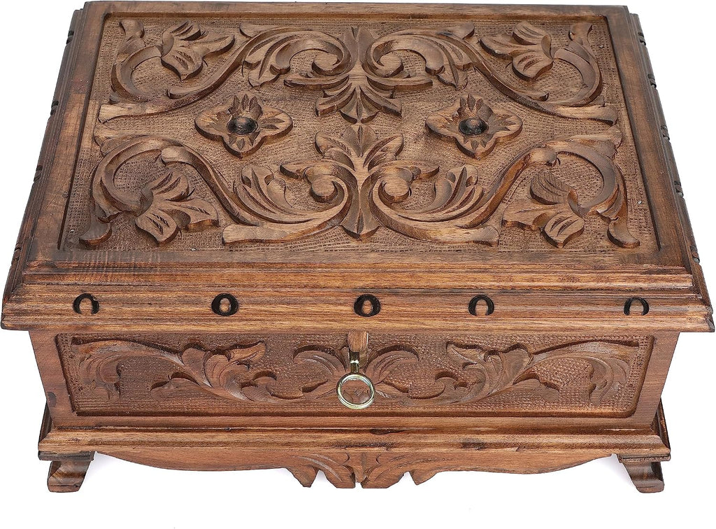XL Walnuss Treasure Secret Magic Box handgefertigt einzigartige Schmuckschatulle