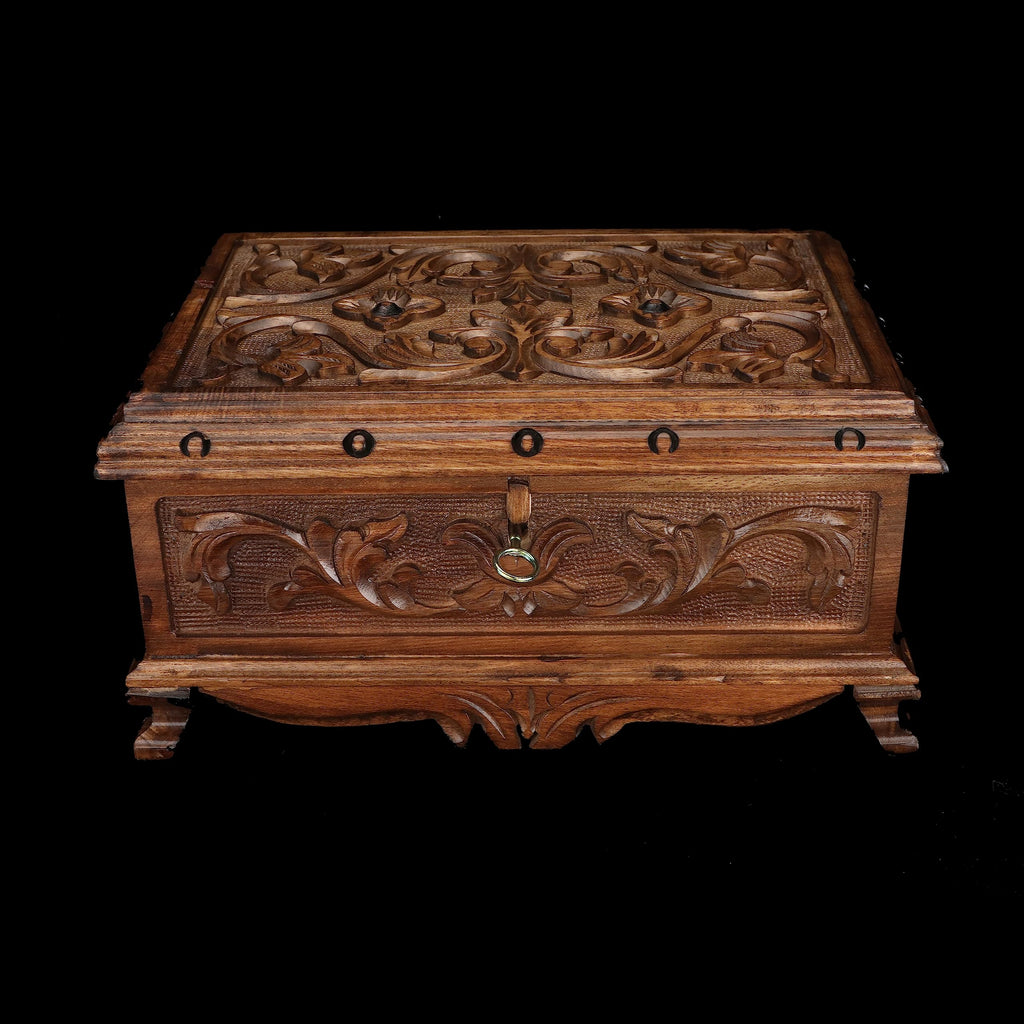 Walnut Treasure Secret Magic Box Handgefertigte einzigartige Schmuckschatulle mit verstecktem Schlüssel (klein)