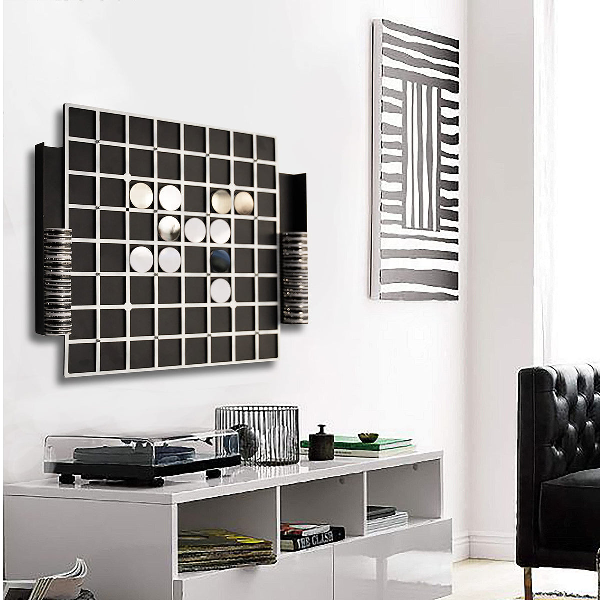 Tubibu Wandspiele, einzigartige Wanddekoration, außergewöhnliches Geschenk, Wanddekoration, Wandkunst, Wandspielbrett, Bürowandkunst, Einweihungsgeschenk (Othello/Reversi)