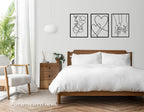Tubibu Moderne Metall-Wandkunst 3er Set, 100% Metall - Metallische Wanddekoration, Wandbehang für Wohnzimmer, Schlafzimmer, Wohnheim, Wandskulpturen (Schwarzes Paar, groß)