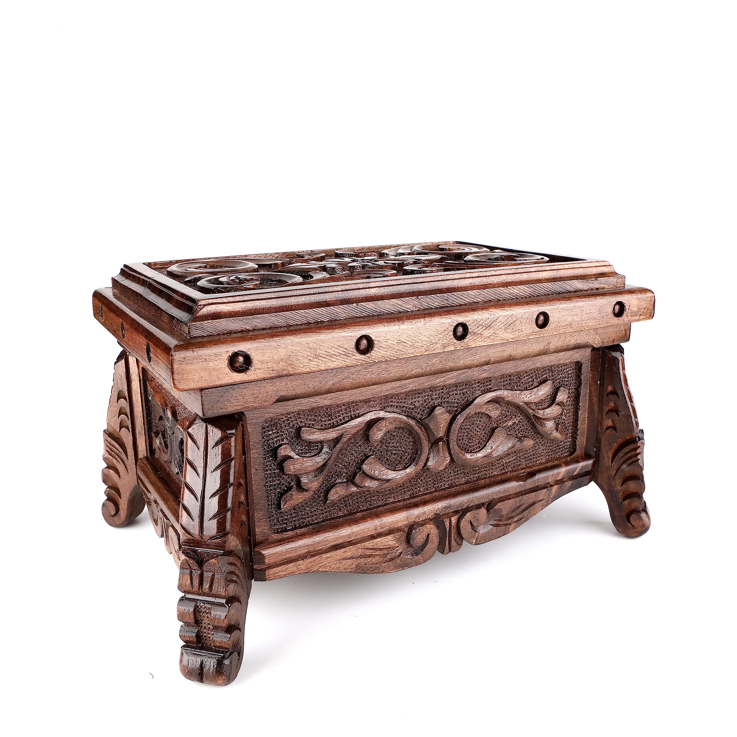 Walnut Treasure Secret Magic Box Handgefertigte einzigartige Schmuckschatulle mit verstecktem Schlüssel (klein)