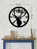 Wanduhr Hirsch – Einzigartiges Design, Metall, Wanddekoration, modernes industrielles geräuschloses Uhrwerk, 50 x 50 cm (B x H)