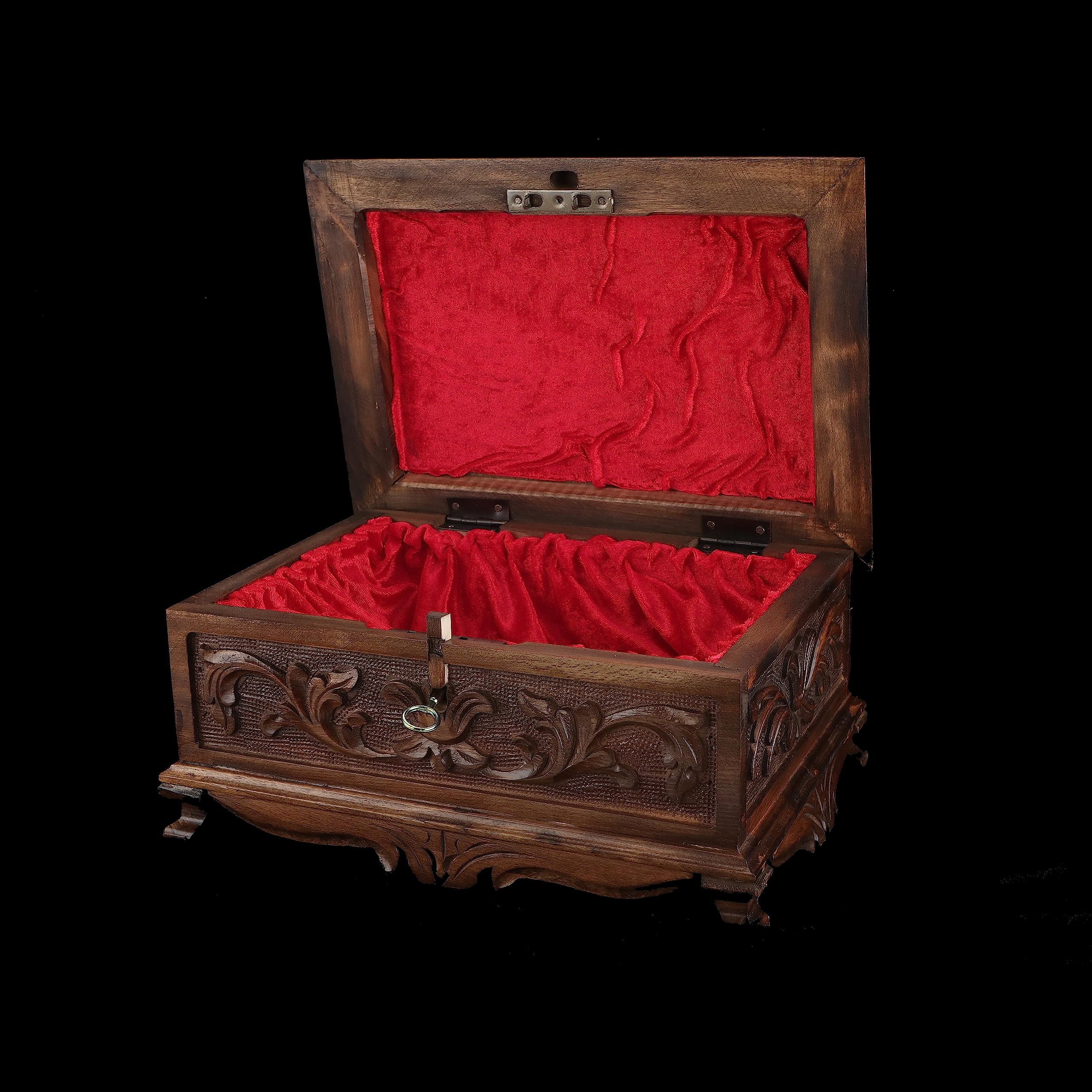 Walnut Treasure Secret Magic Box Handgefertigte einzigartige Schmuckschatulle mit verstecktem Schlüssel (klein)