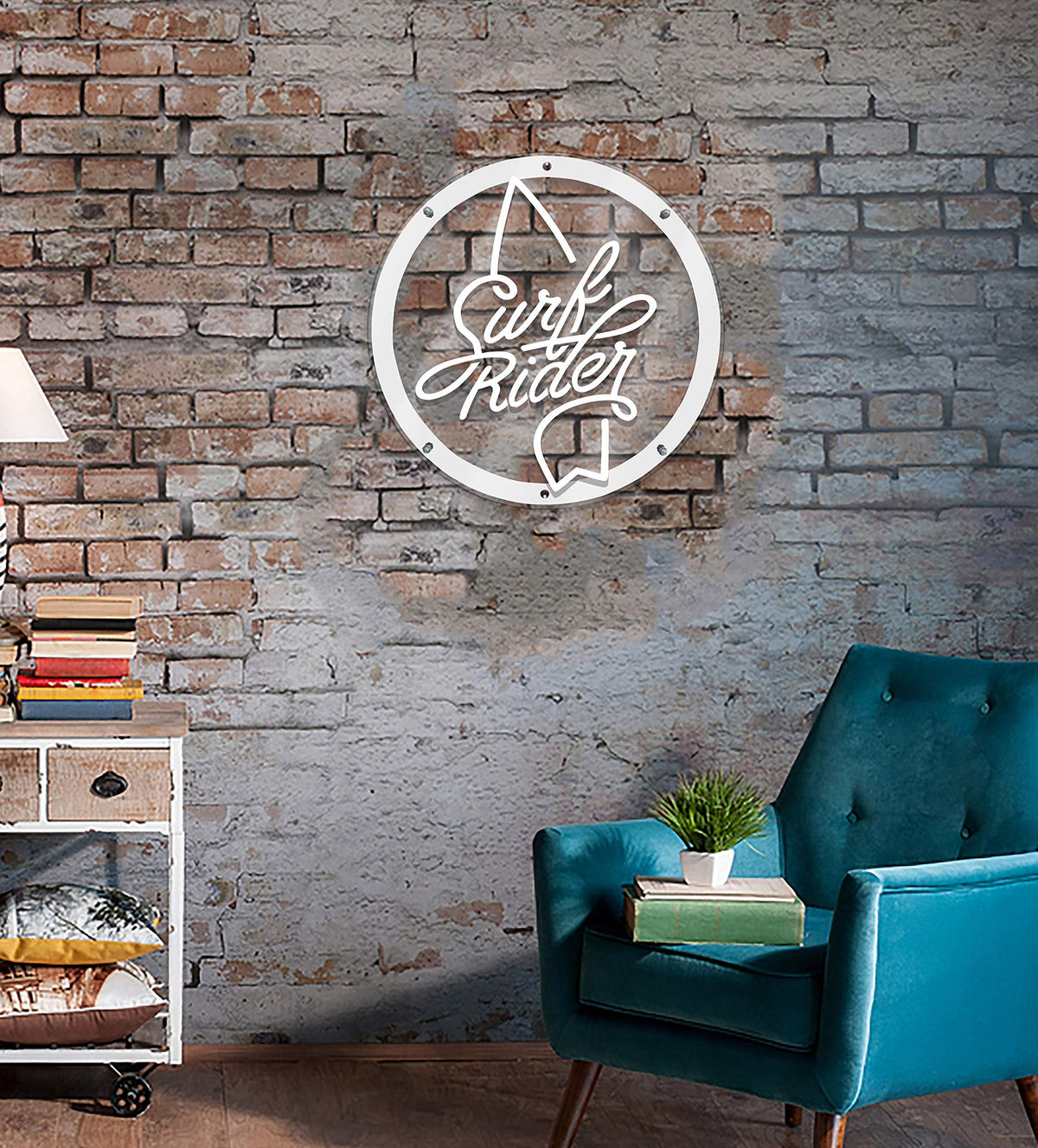 Surf Design – Metall-Wanddekoration 100 x 75 cm, Weiß