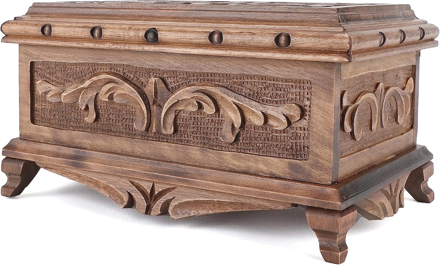 Walnut Treasure Secret Magic Box, handgefertigt, einzigartige Schmuckschatulle mit verstecktem Knopf, 25 x 15 x 12 cm
