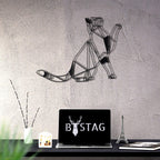 Tubibu Katze Metall Wanddekoration Metall Wandkunst Dekoration Metall Skulptur Metall Wanddekoration für Home Office Schlafzimmer Wohnzimmer Outdoor Dekoration 47 x 34 cm