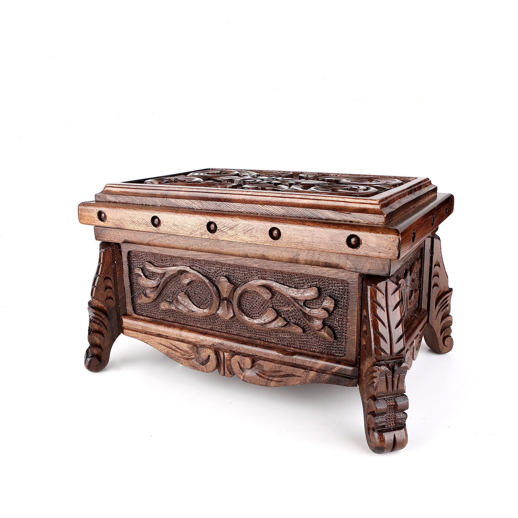 Walnut Treasure Secret Magic Box Handgefertigte einzigartige Schmuckschatulle mit verstecktem Schlüssel (klein)