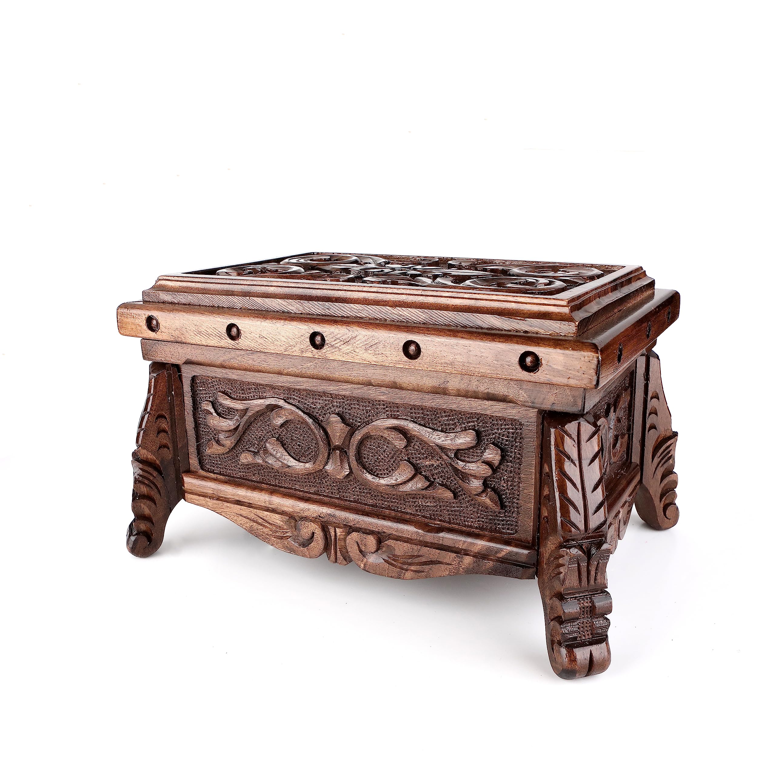 Walnut Treasure Secret Magic Box Handgefertigte einzigartige Schmuckschatulle mit verstecktem Schlüssel (klein)