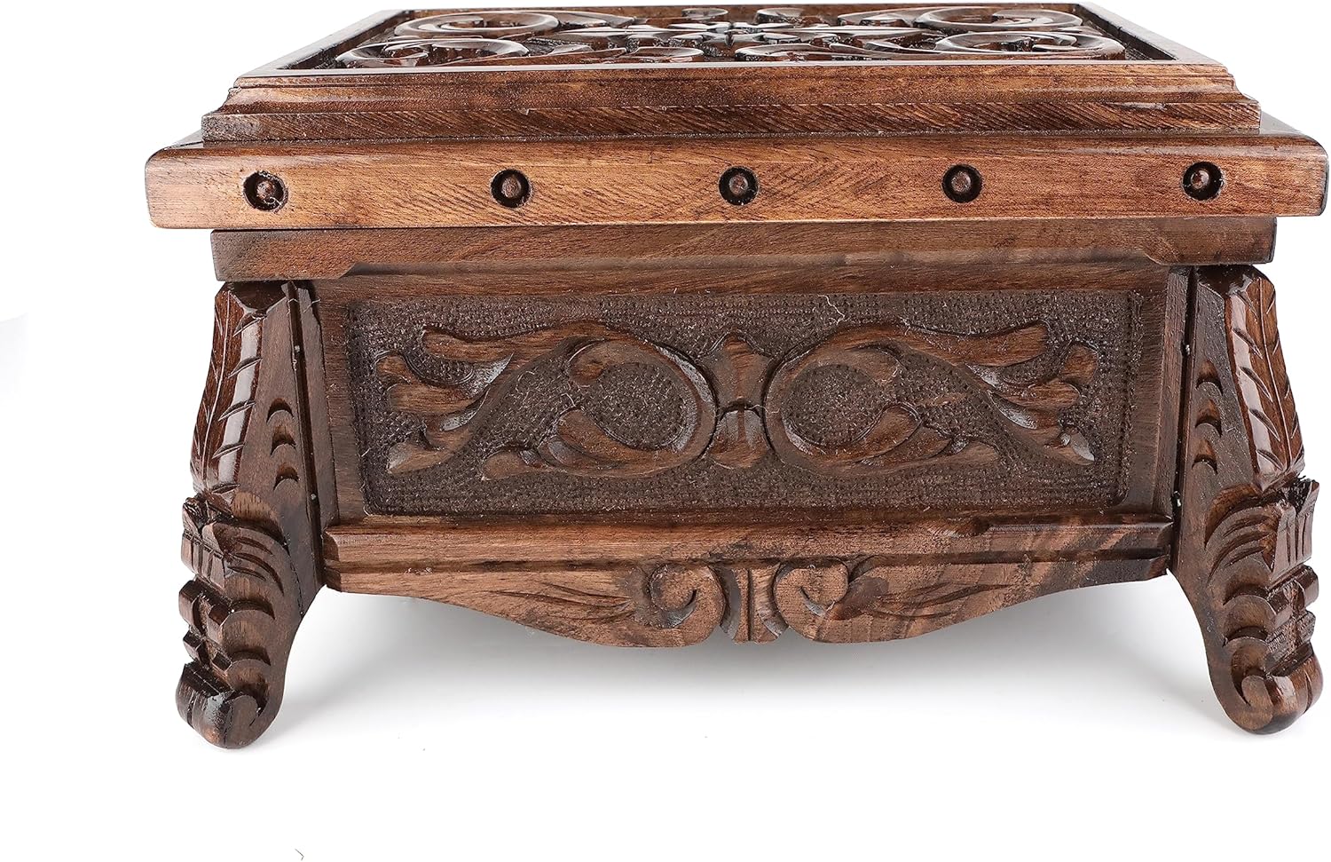 Walnuss Treasure Secret Magic Box handgefertigte einzigartige Schmuckschatulle mit verstecktem Knopf, Größe XXL