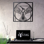 Tubibu Wanddekoration aus Metall, 3D-Metall-Skulptur, 50,8 x 50,8 cm