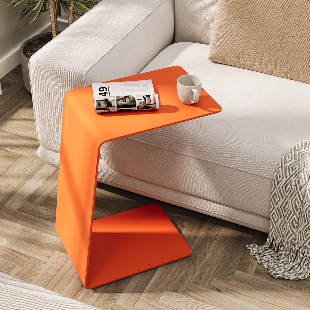 C-Design Beistelltisch aus Metall – Orange, 60 cm