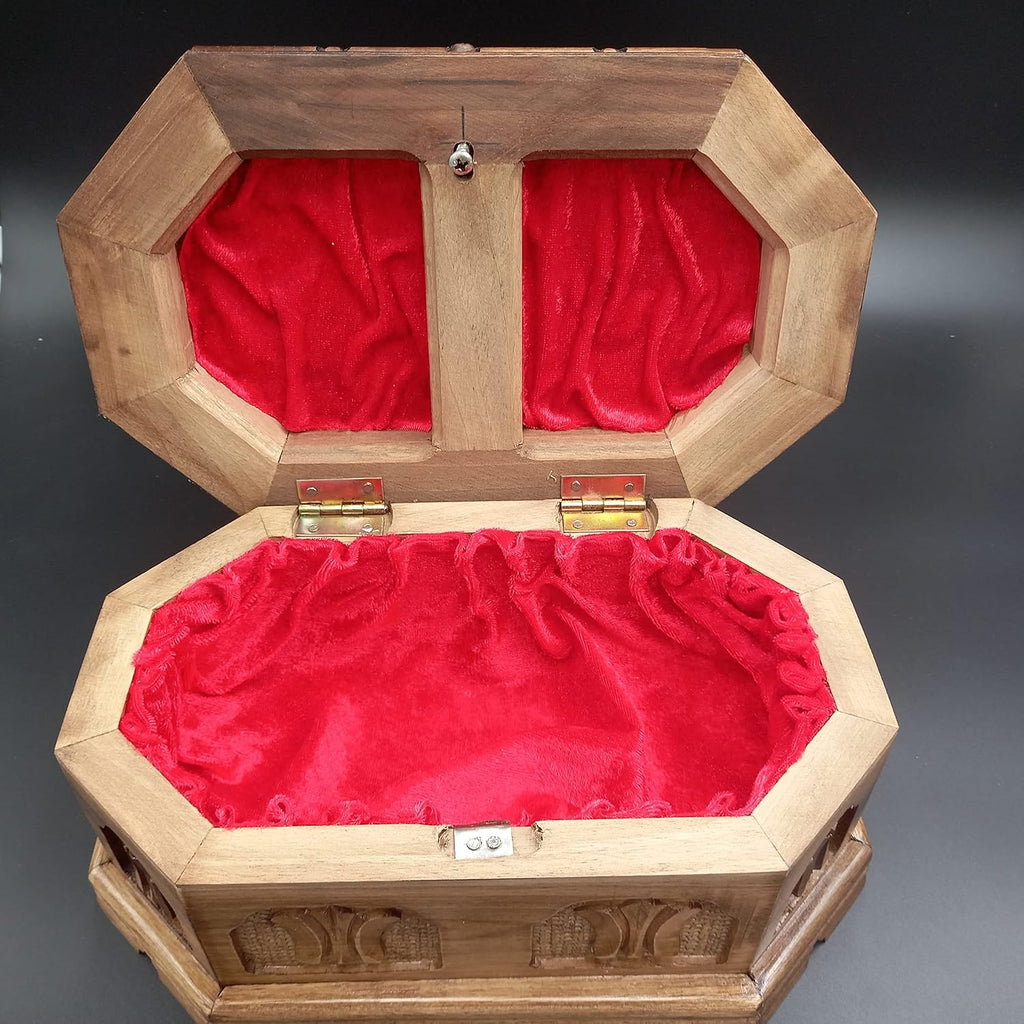 Walnut Treasure Secret Magic Box Handgefertigte einzigartige Schmuckschatulle mit verstecktem Knopf