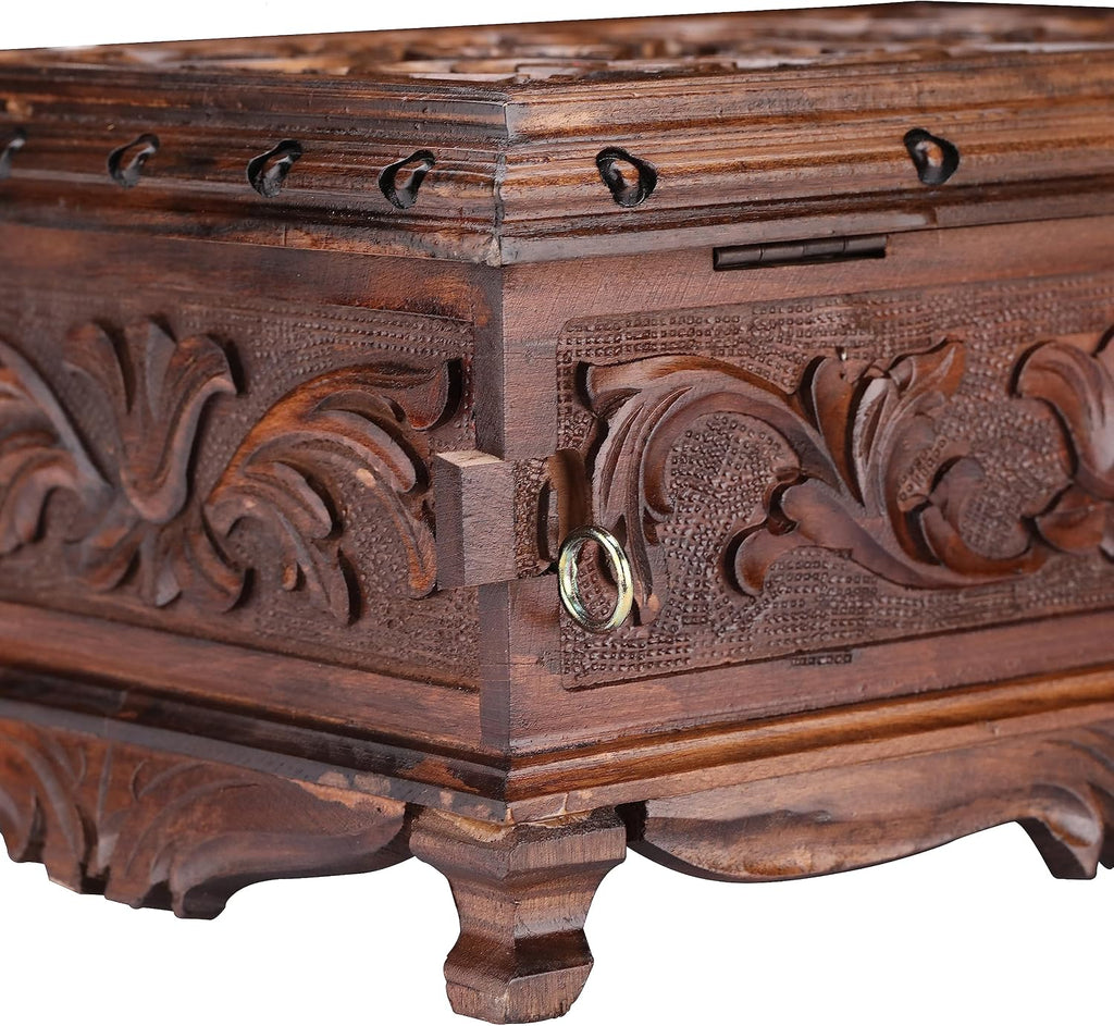 XL Walnuss Treasure Secret Magic Box handgefertigt einzigartige Schmuckschatulle