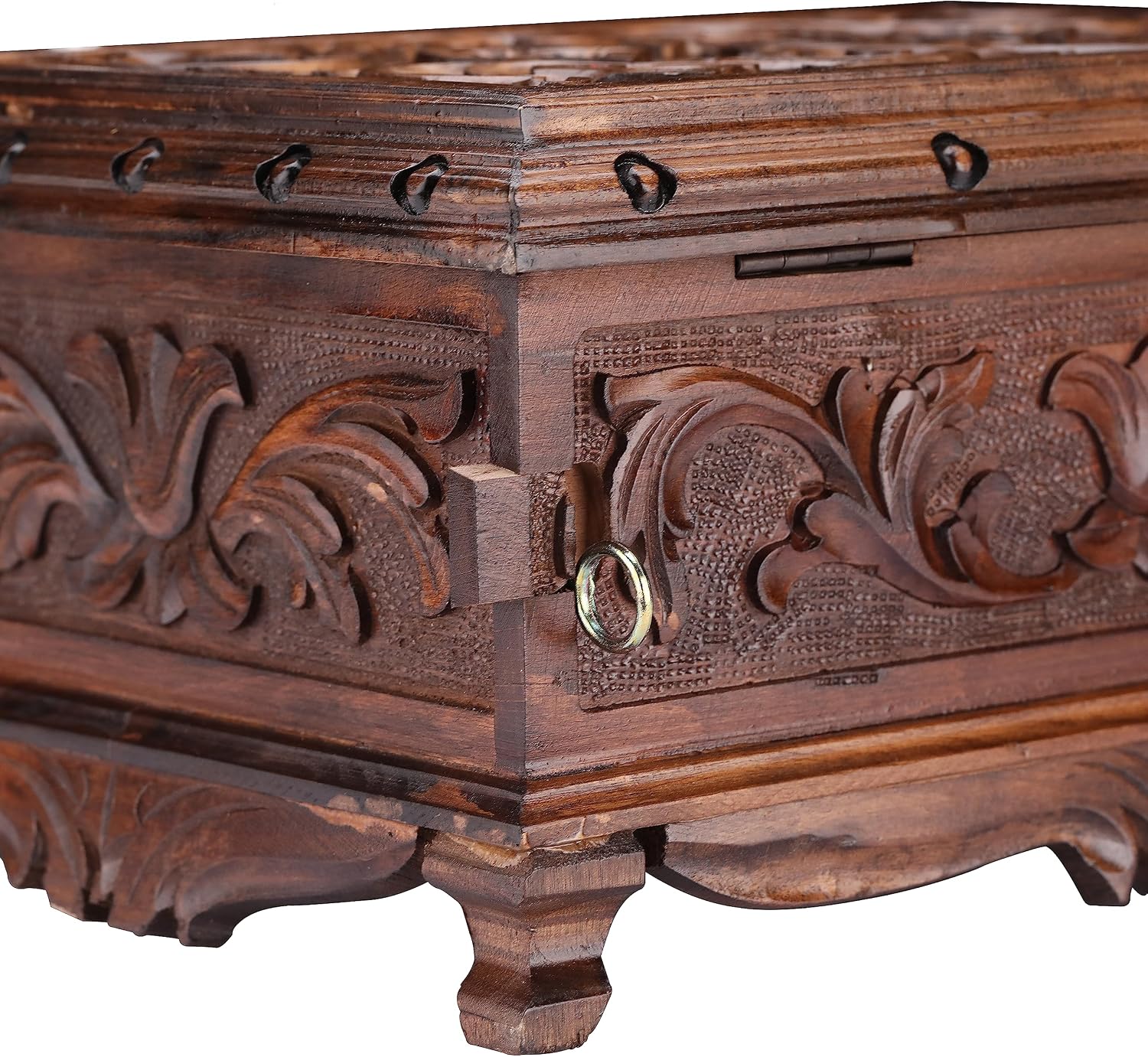 XL Walnuss Treasure Secret Magic Box handgefertigt einzigartige Schmuckschatulle