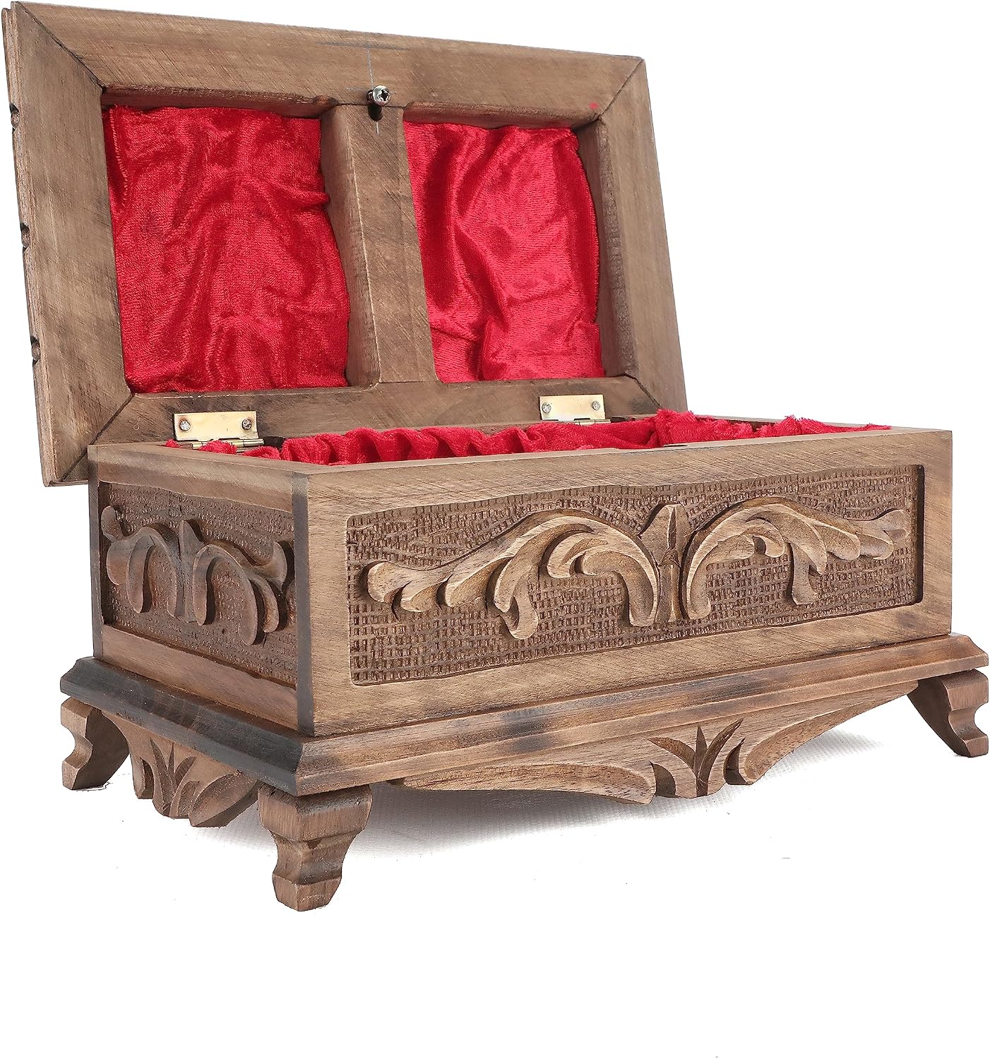 Walnut Treasure Secret Magic Box, handgefertigt, einzigartige Schmuckschatulle mit verstecktem Knopf, 25 x 15 x 12 cm