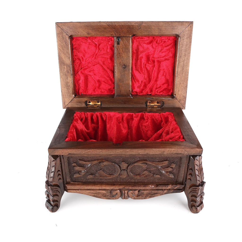 Walnut Treasure Secret Magic Box Handgefertigte einzigartige Schmuckschatulle mit verstecktem Schlüssel (klein)