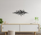 Geometrische Metall-Wandkunst – Schwarz